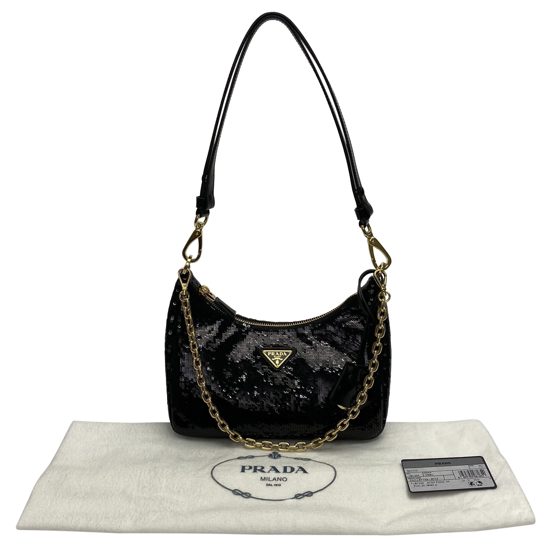 Bolsa Prada Re-Edition 2005 Paetês