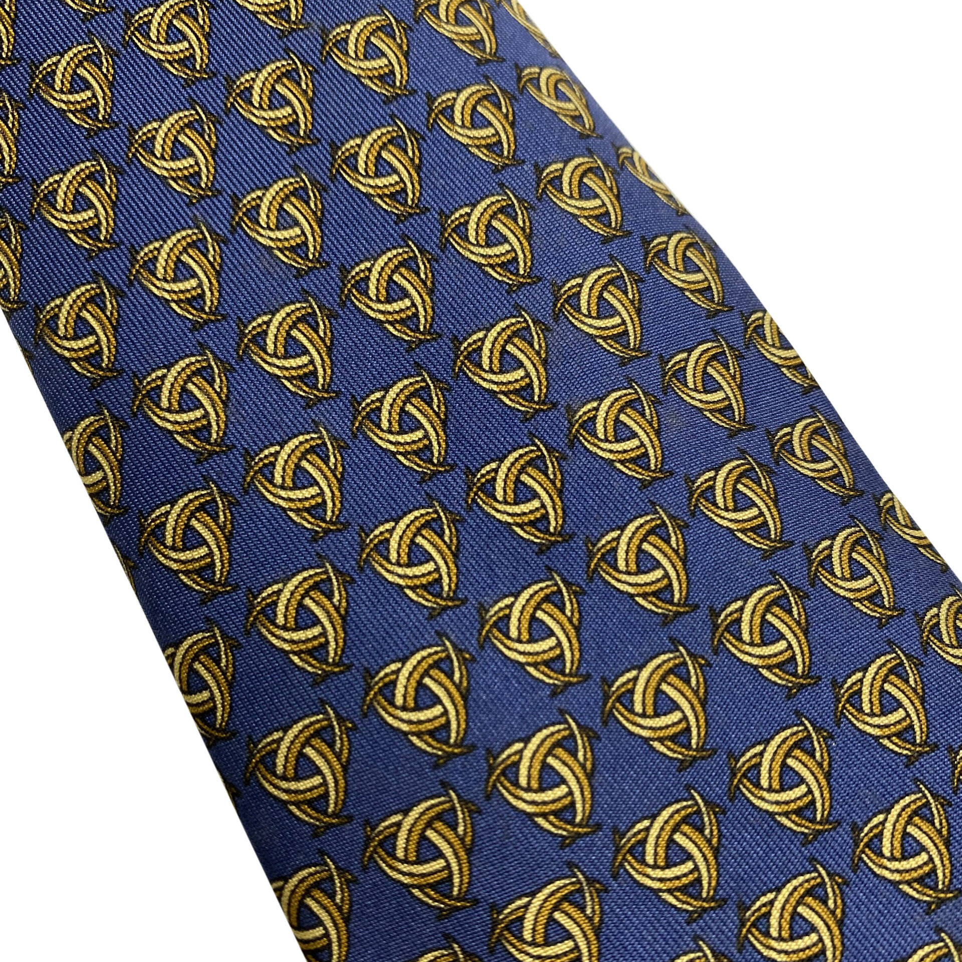 Gravata Hermès Azul e Amarelo