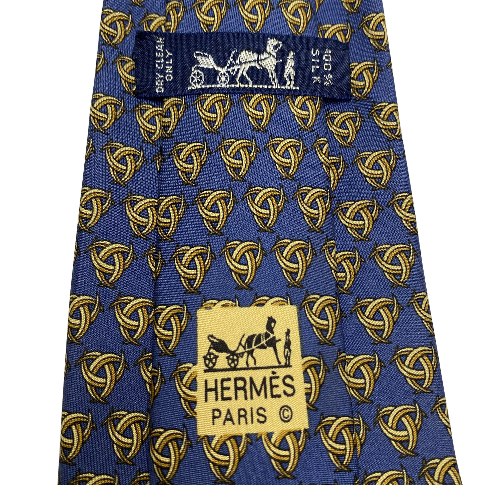 Gravata Hermès Azul e Amarelo