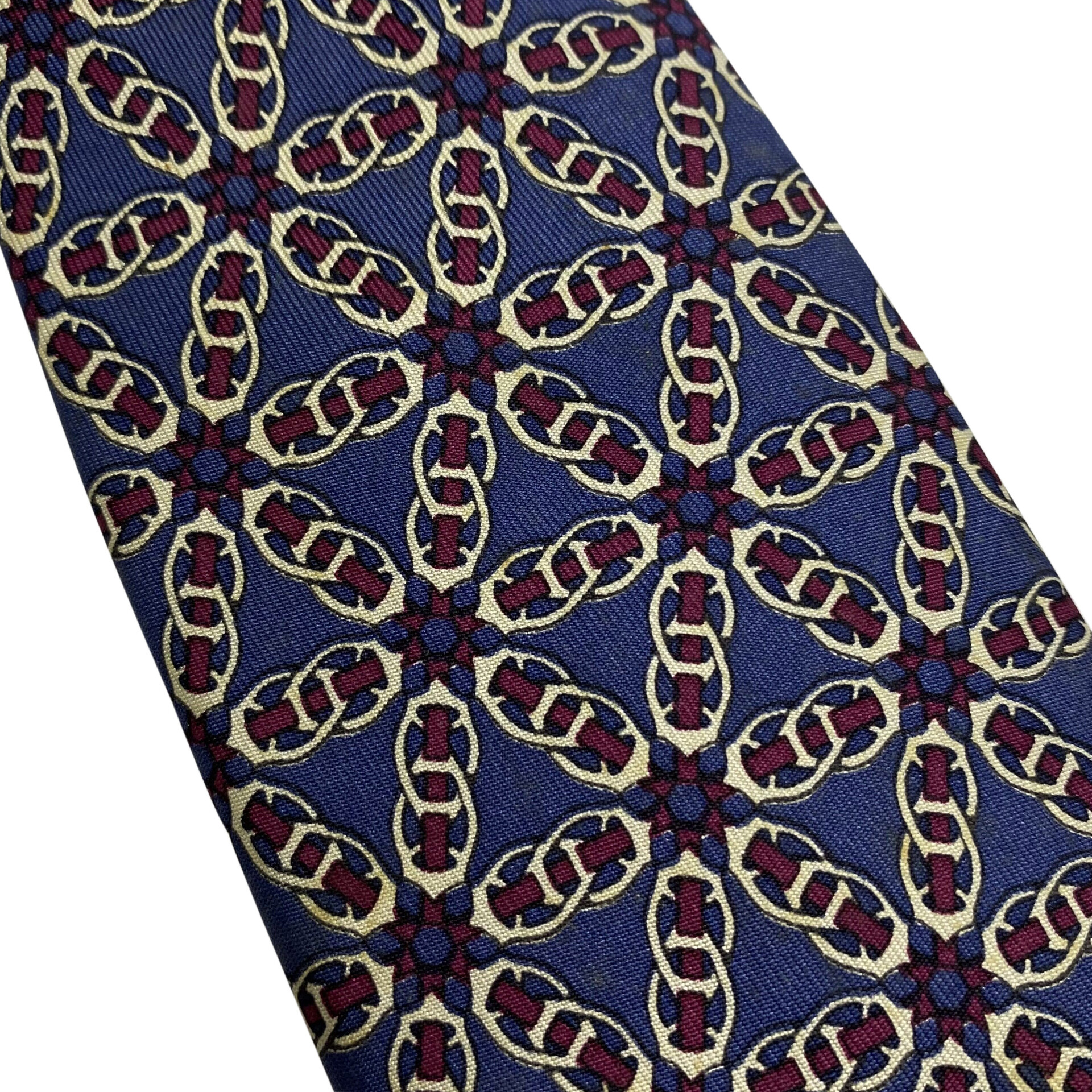 Gravata Hermès Azul e Vinho