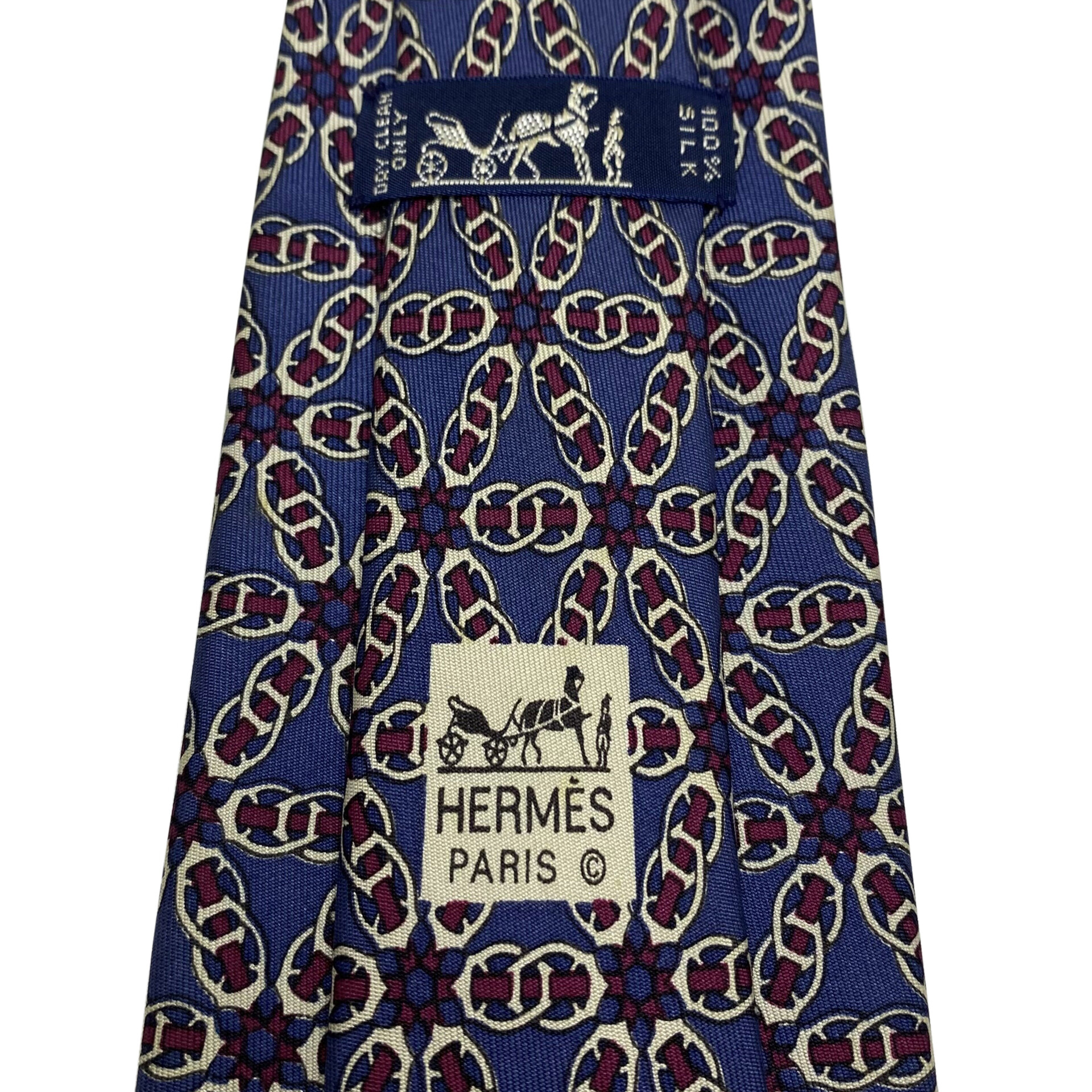 Gravata Hermès Azul e Vinho
