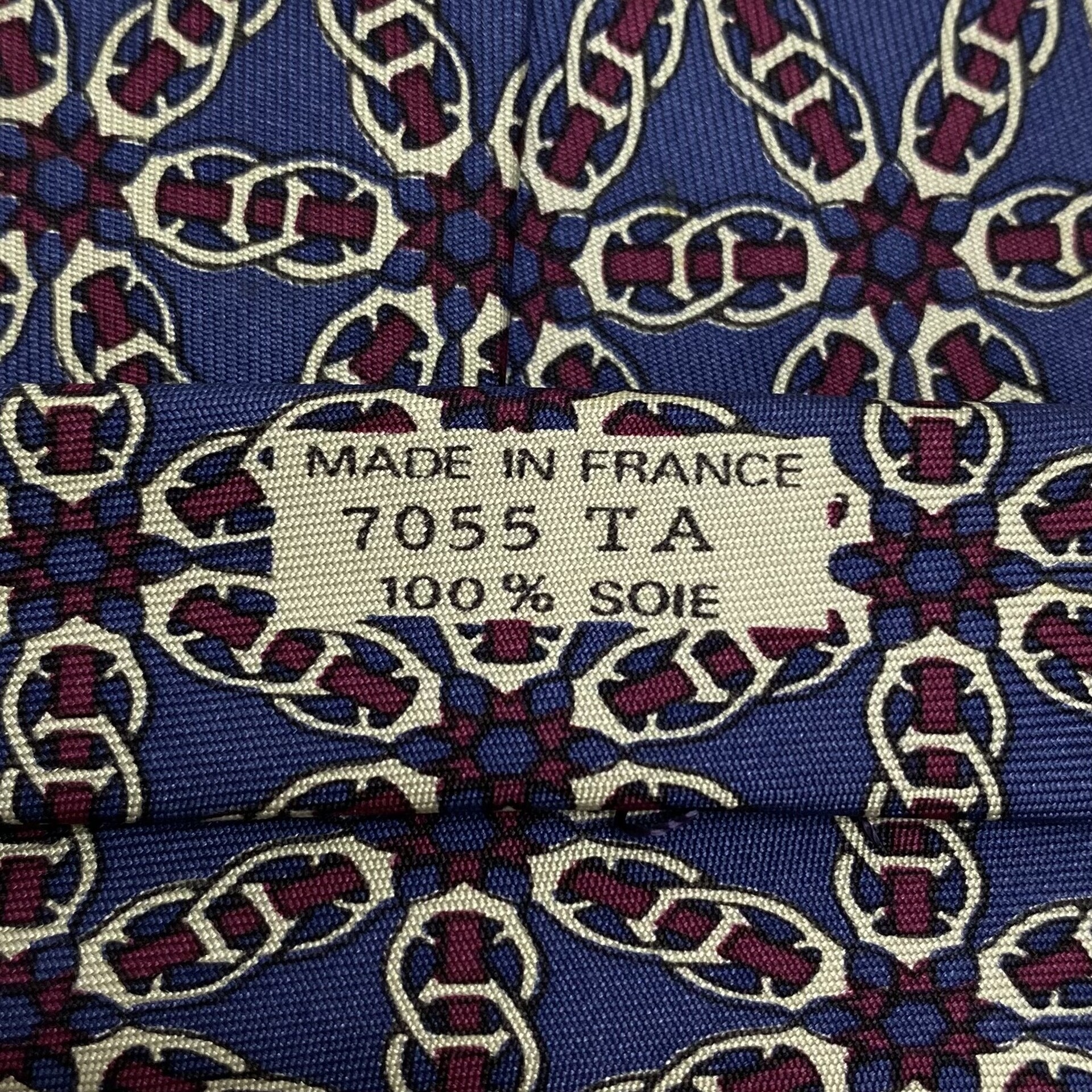 Gravata Hermès Azul e Vinho