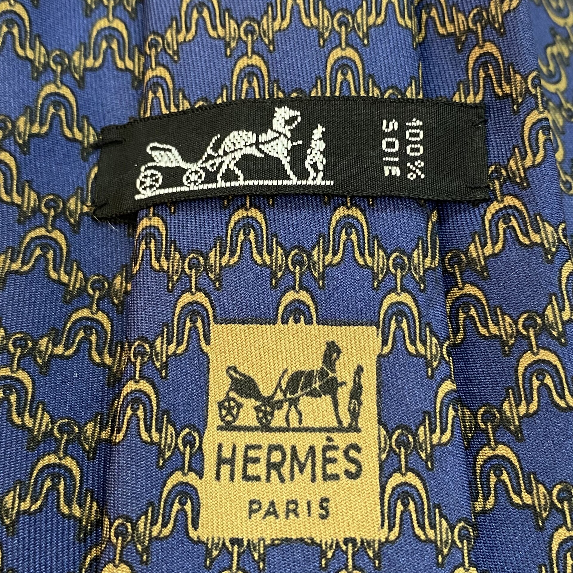 Gravata Hermès Azul e Amarelo