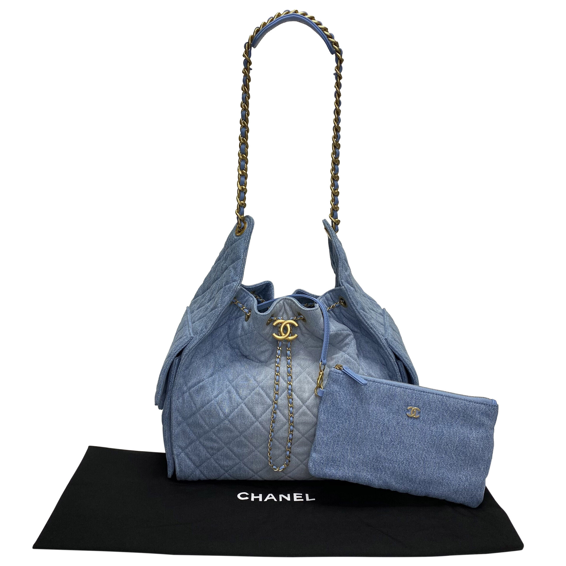 Bolsa Chanel 25 Denim Lavado Média