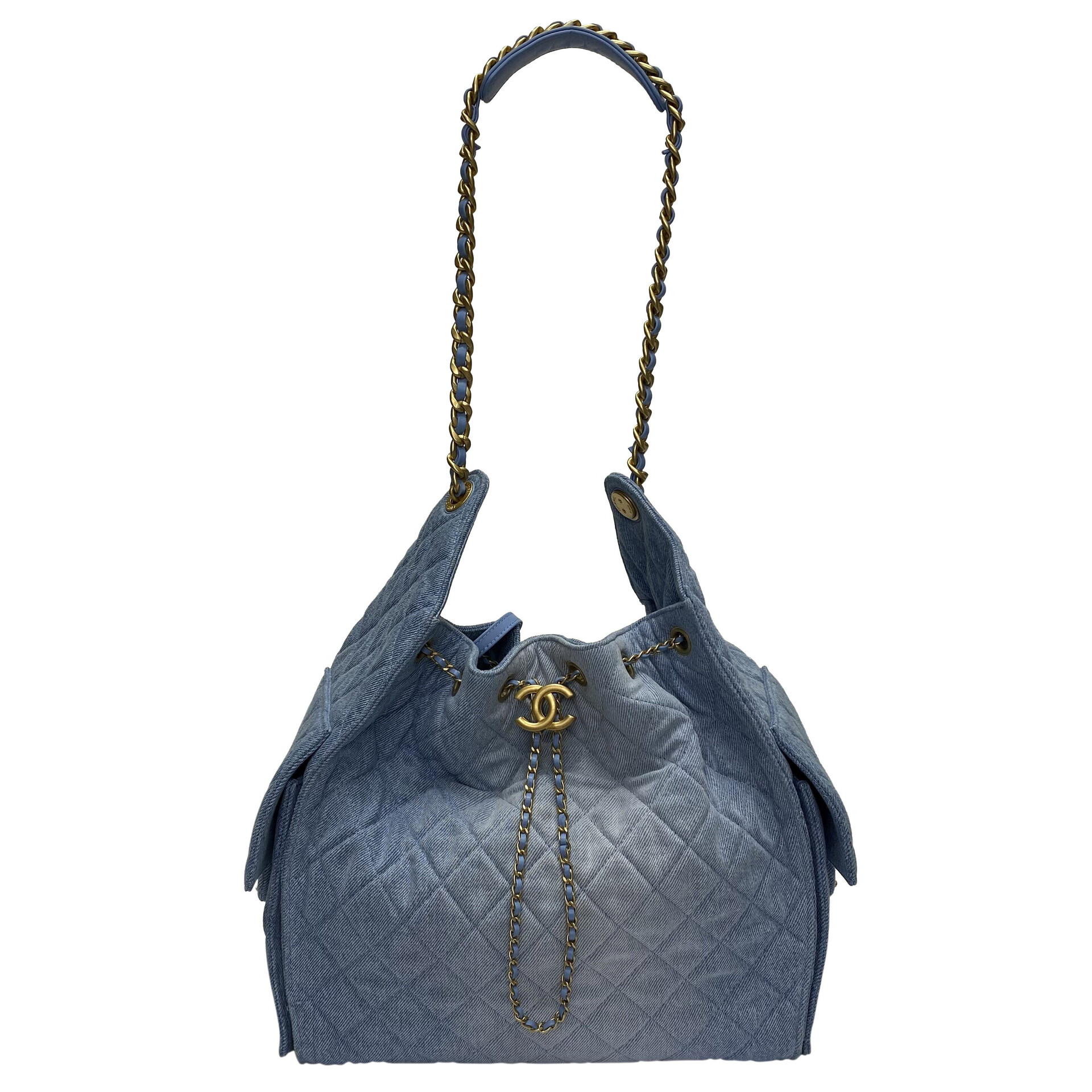 Bolsa Chanel 25 Denim Lavado Média