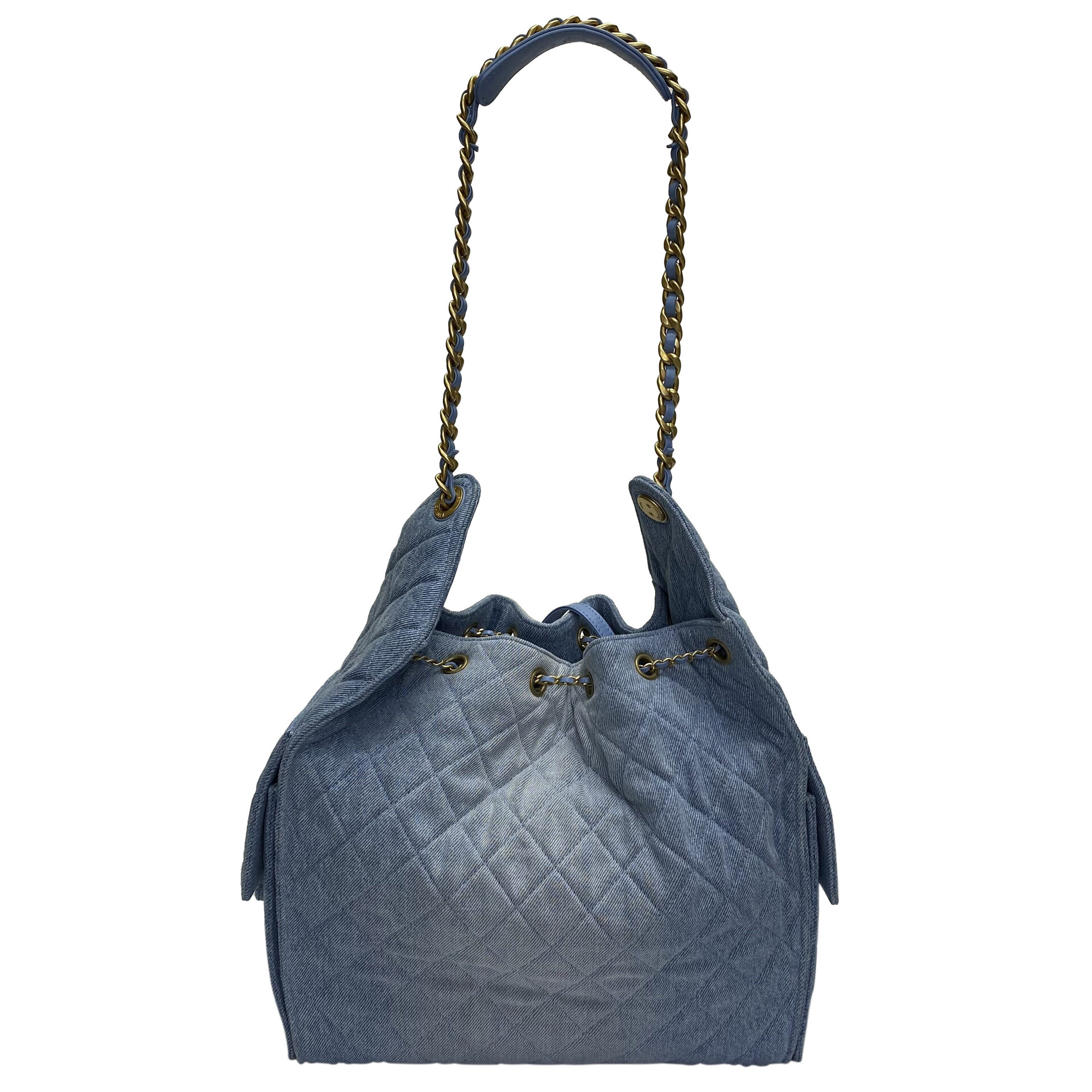 Bolsa Chanel 25 Denim Lavado Média