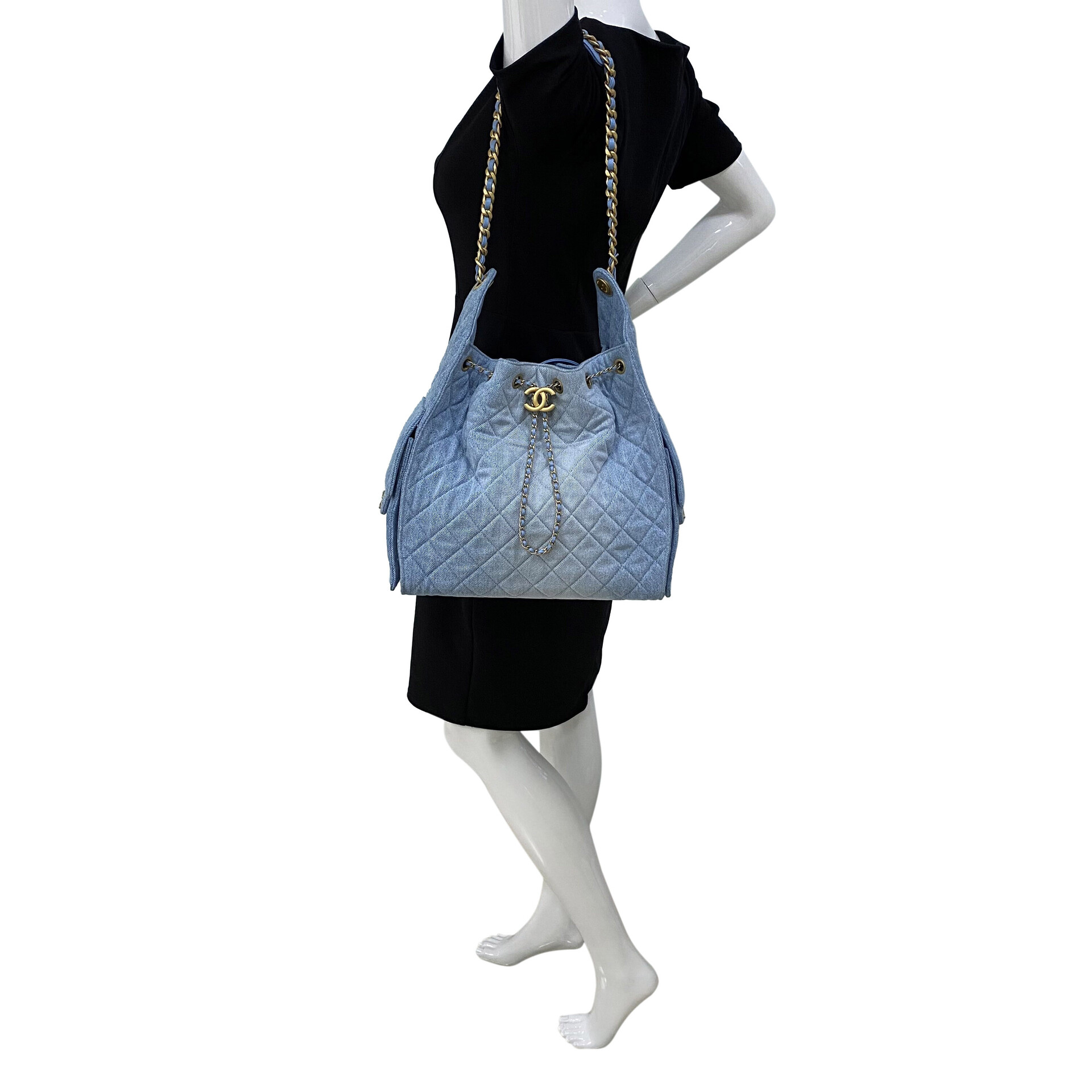 Bolsa Chanel 25 Denim Lavado Média