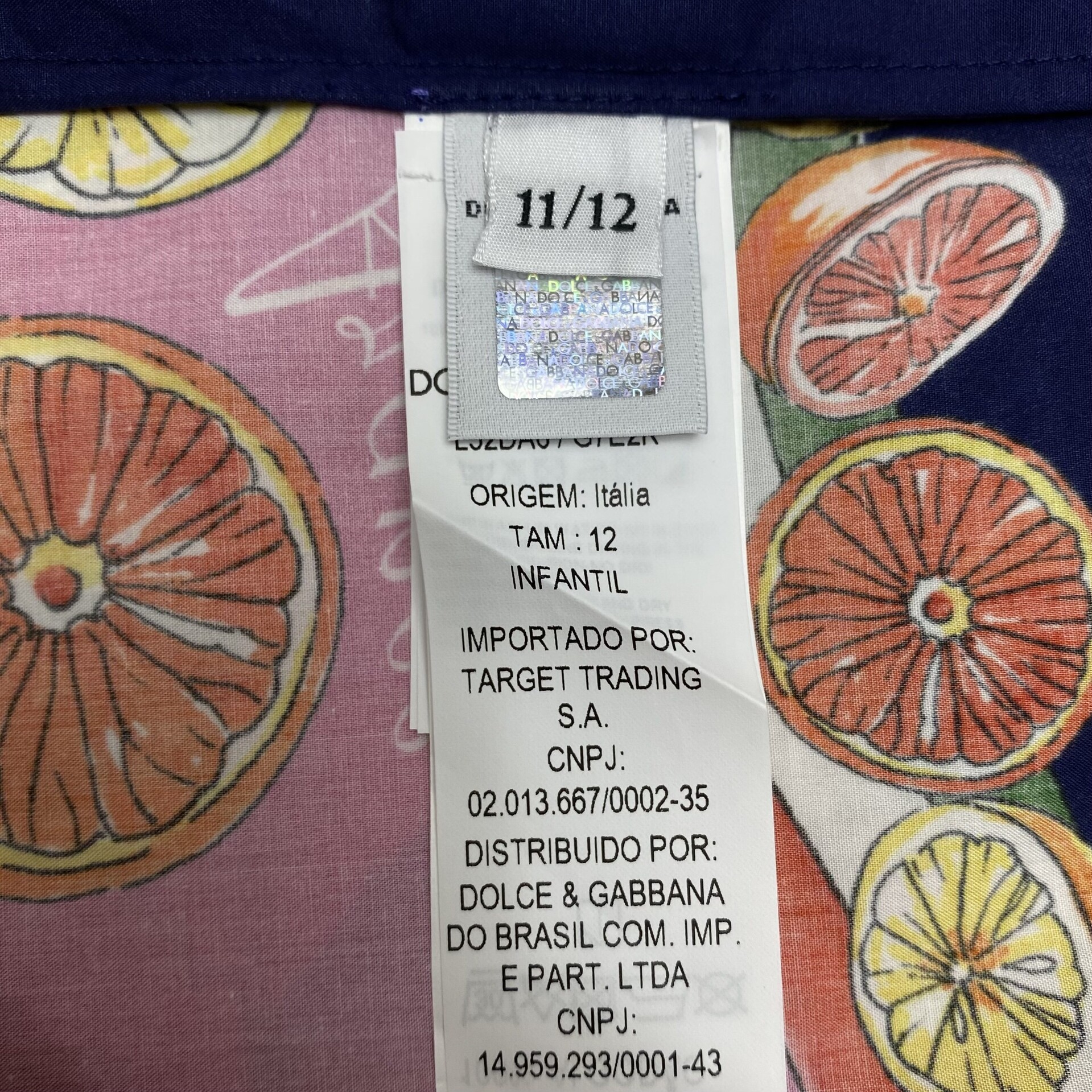 Vestido Dolce & Gabbana Infantil Pink Citrus