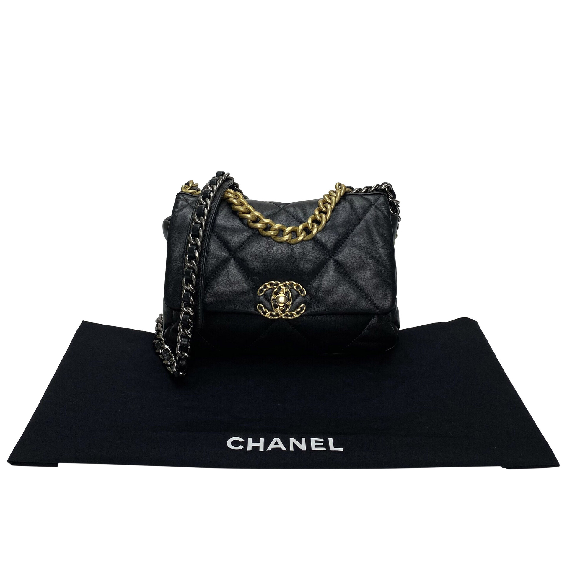 Bolsa Chanel 19 Couro Preto