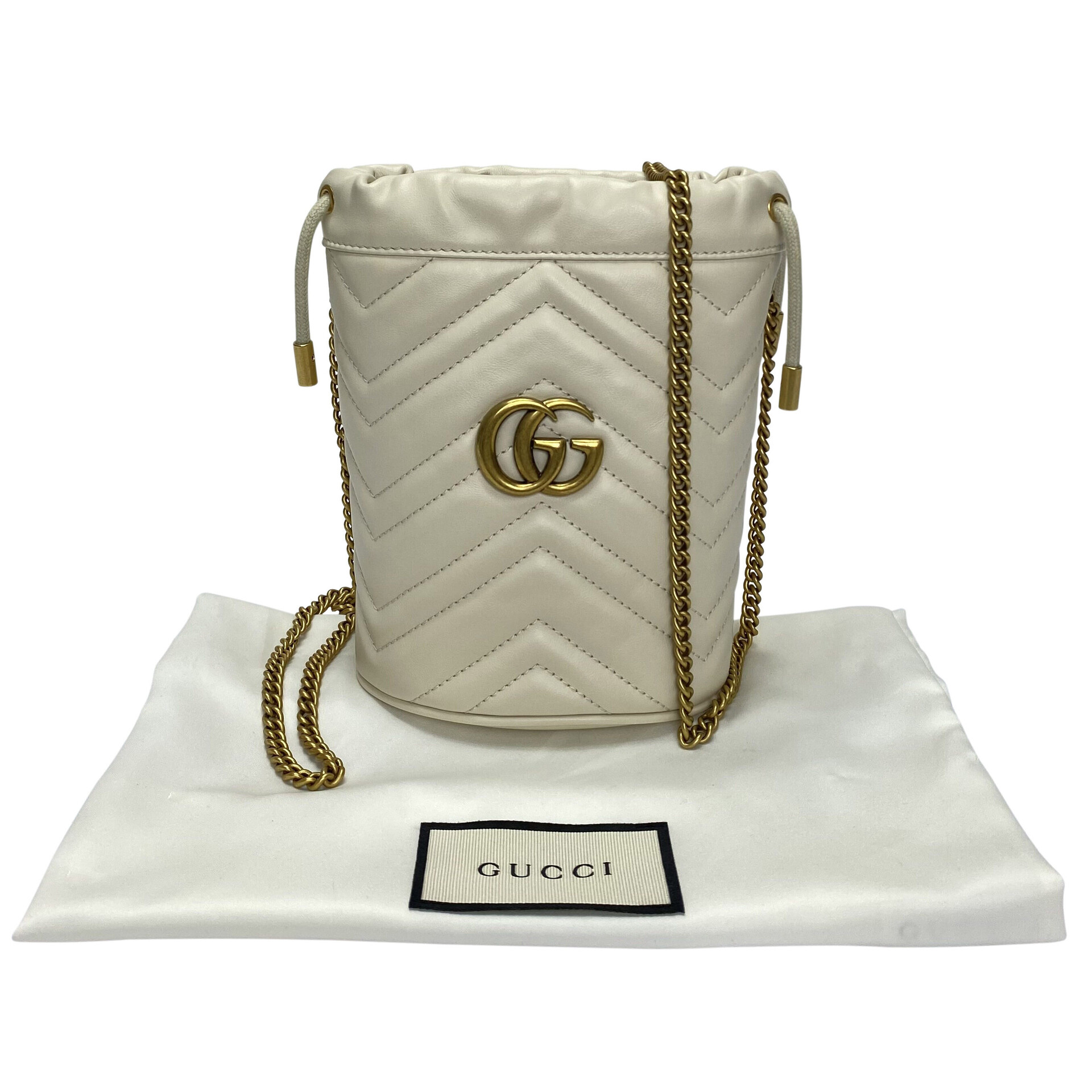 Bolsa Gucci Bucket GG Off White