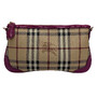 Bolsa Burberry Xadrez Tradicional e Couro Rosa