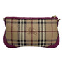 Bolsa Burberry Xadrez Tradicional e Couro Rosa