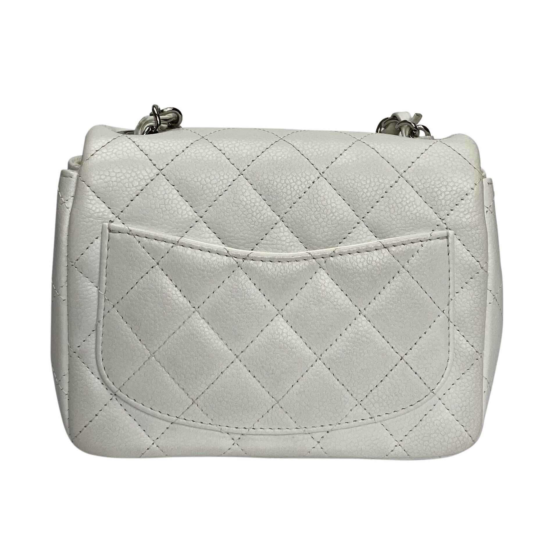Bolsa Chanel Mini Classic Caviar Branca
