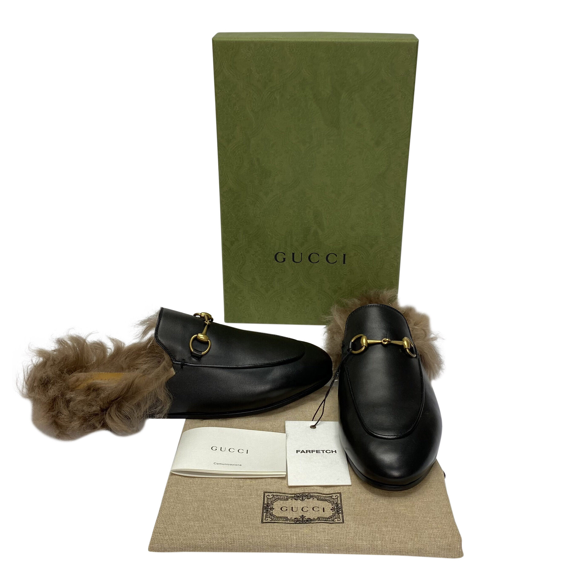 Mule Gucci Princetown Preto