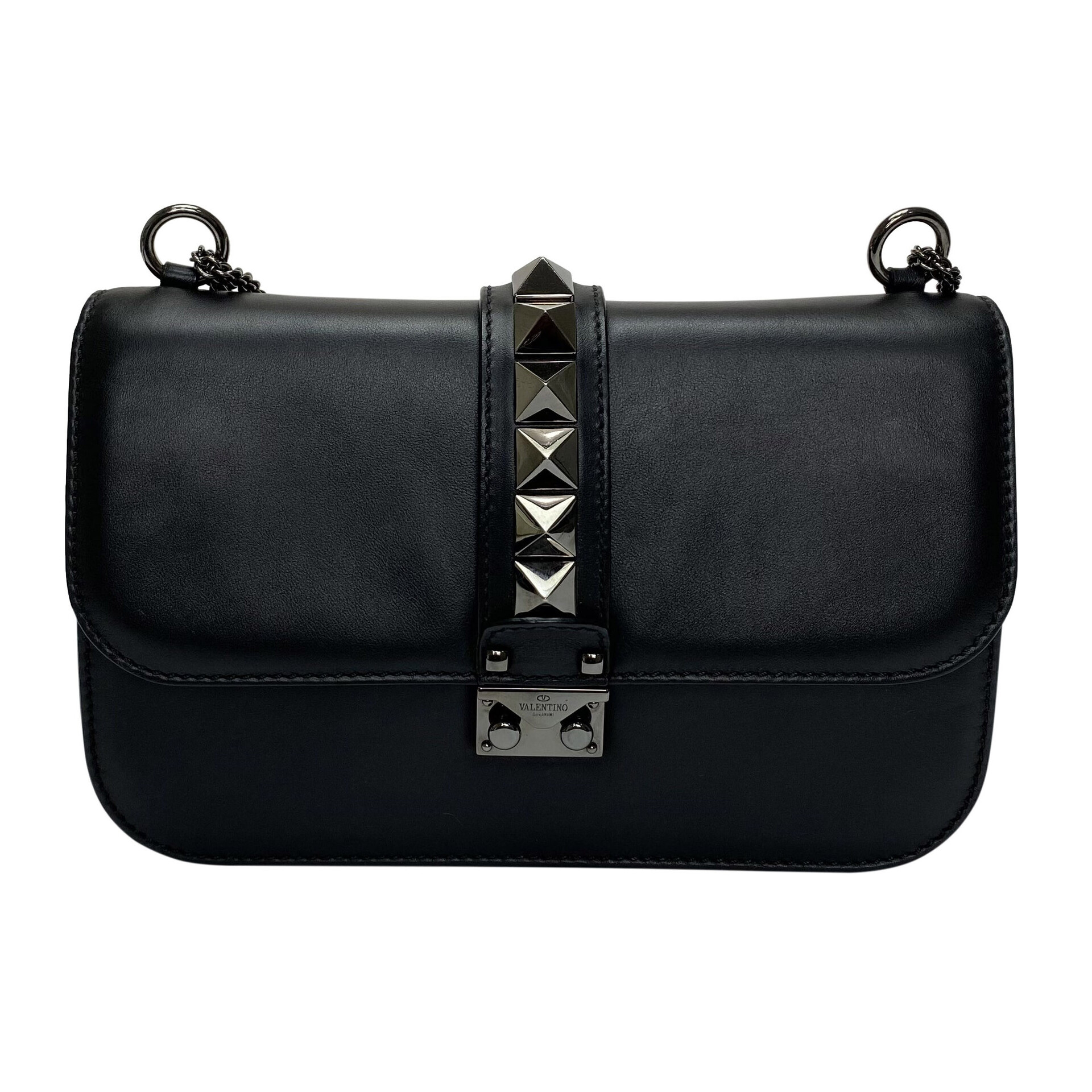 Bolsa Valentino Garavani Glam Lock Preta