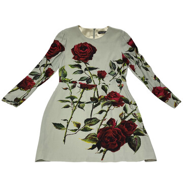 Vestido Dolce & Gabbana Estampa Rosas Vermelhas