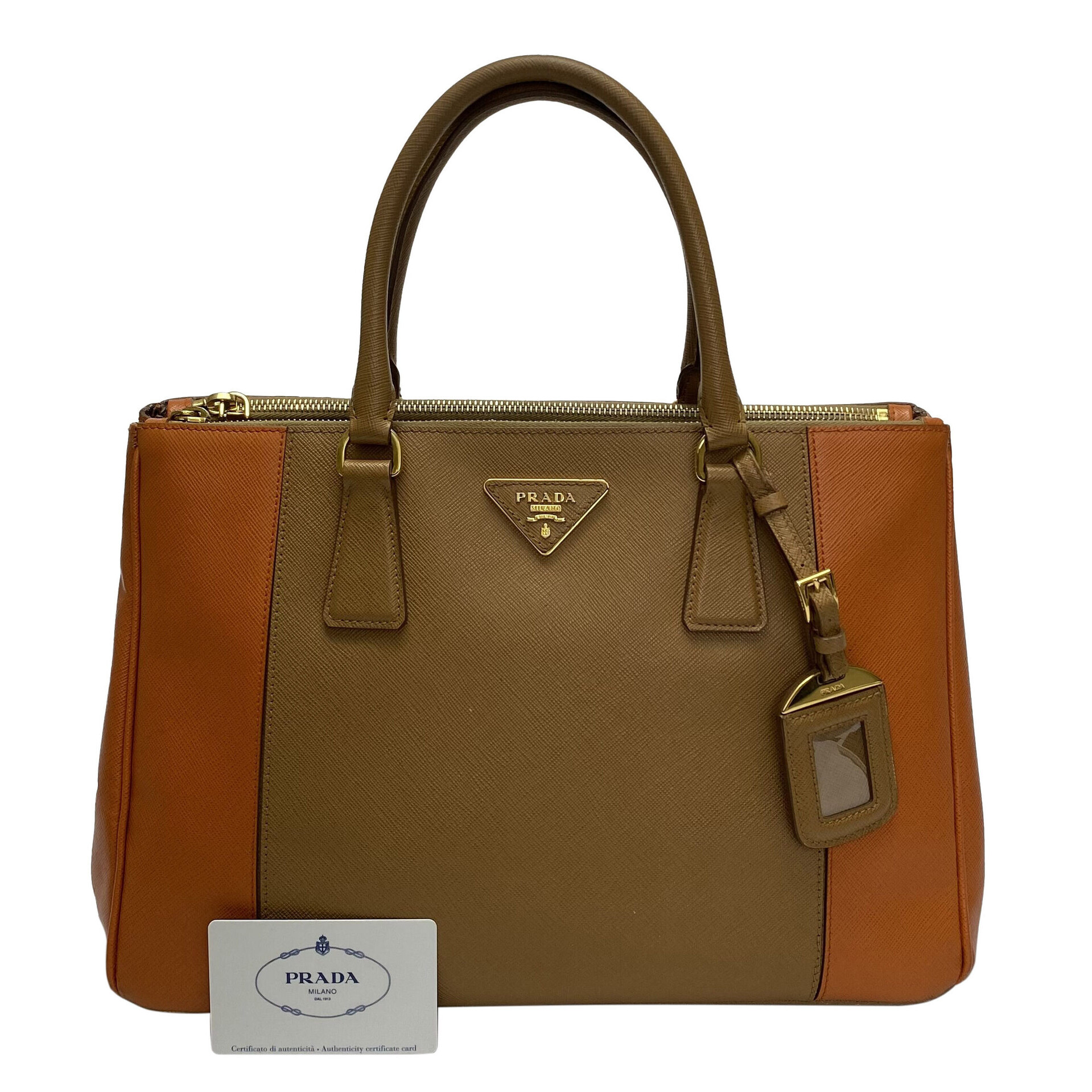 Bolsa Prada Galleria Couro Saffiano Bicolor