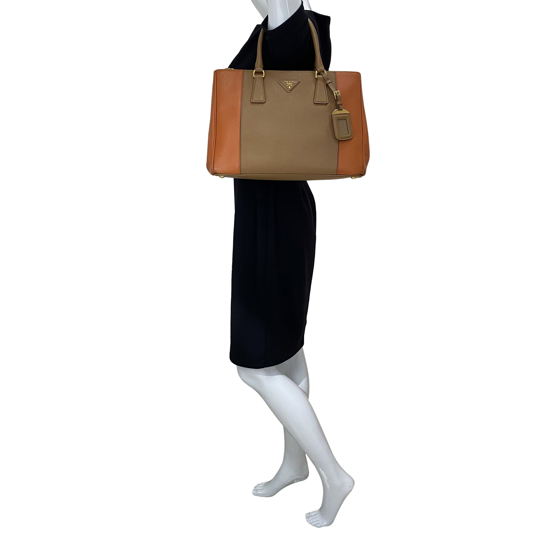 Bolsa Prada Galleria Couro Saffiano Bicolor