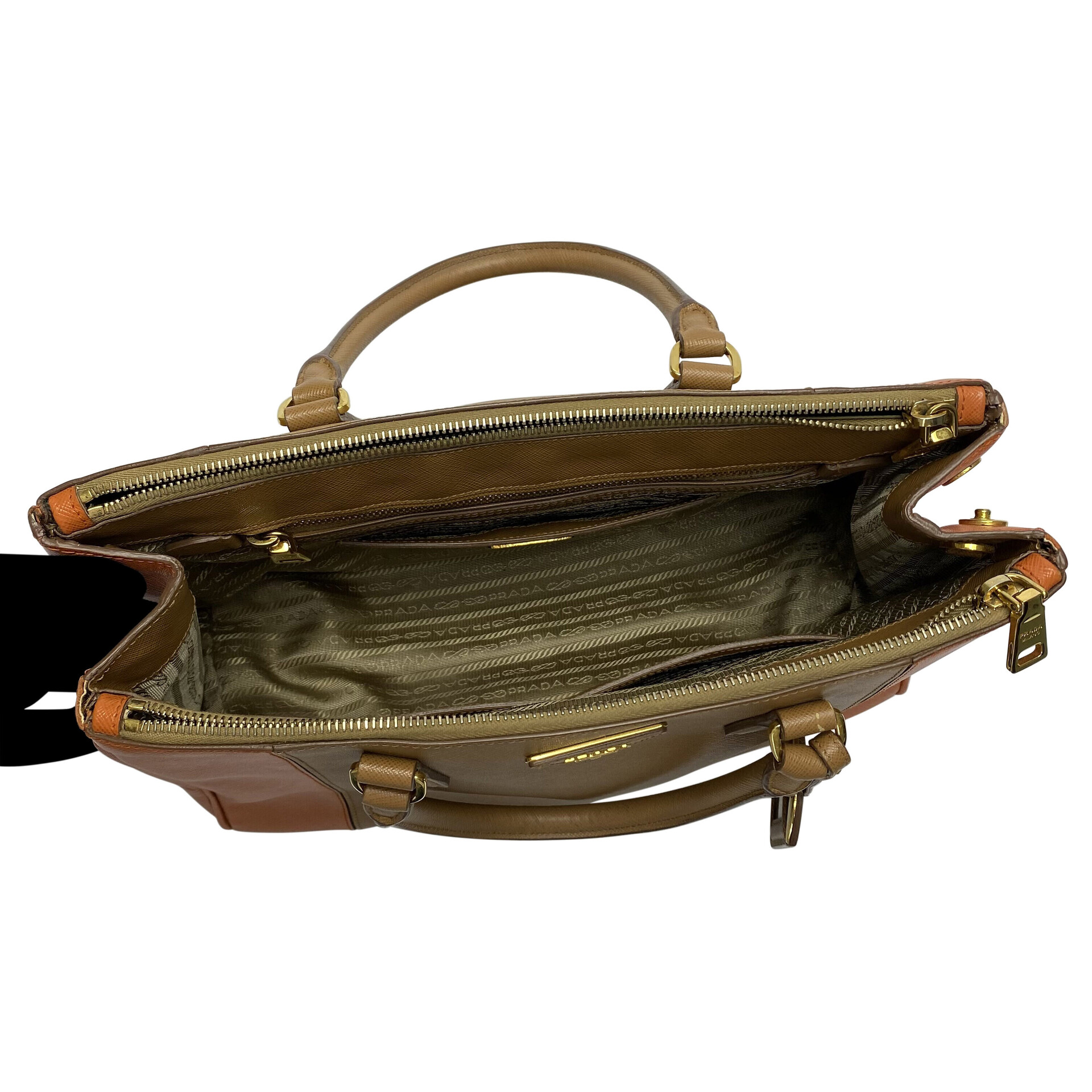 Bolsa Prada Galleria Couro Saffiano Bicolor