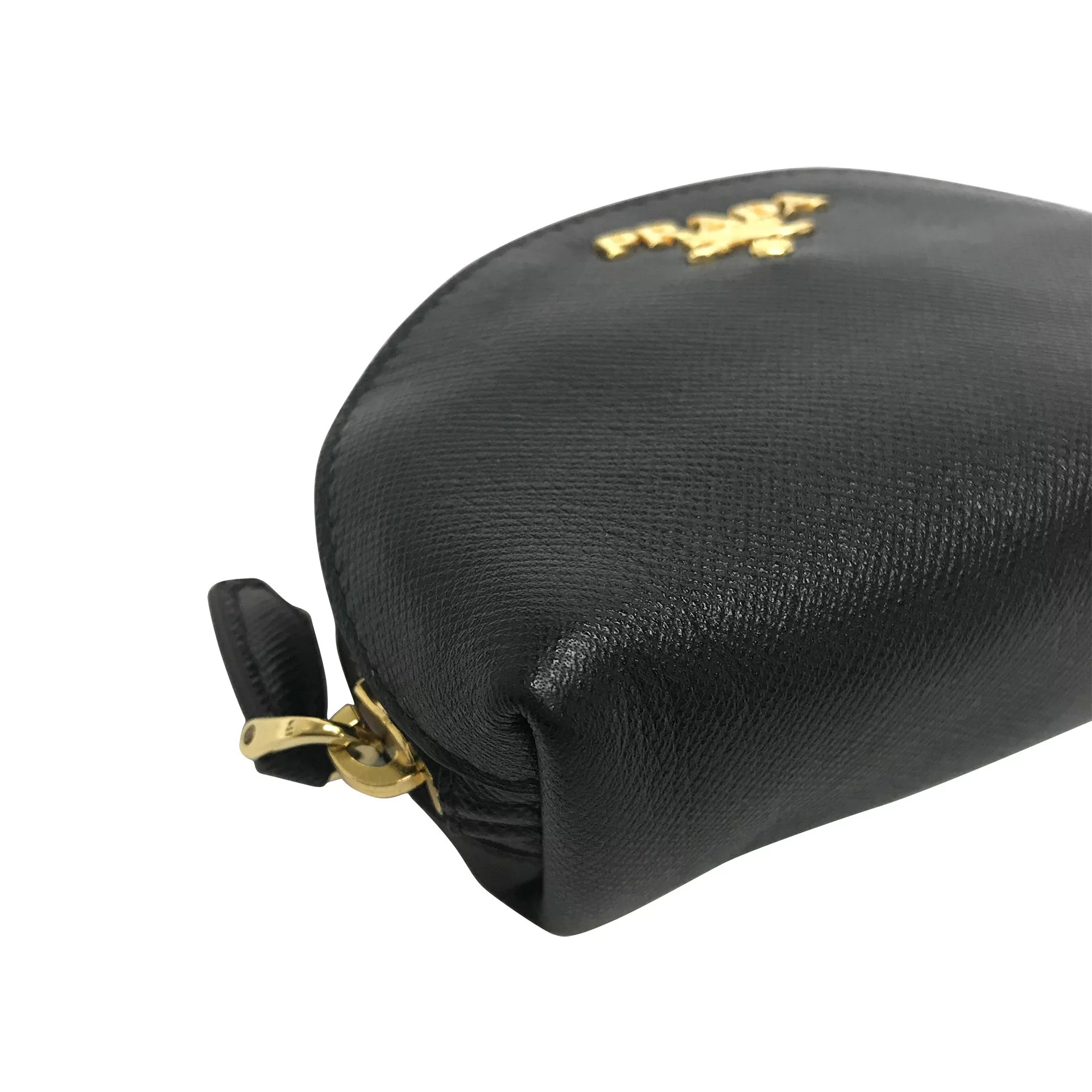 Porta-moedas Prada Couro Saffiano Preto