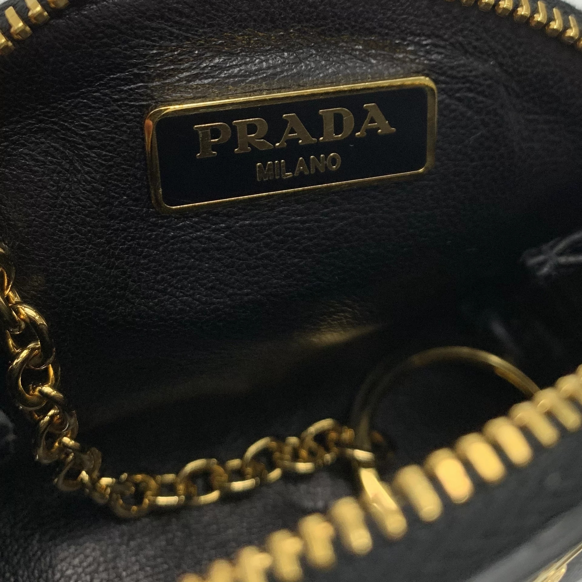 Porta-moedas Prada Couro Saffiano Preto