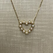 Colar Coração Ouro e Pérolas Naturais