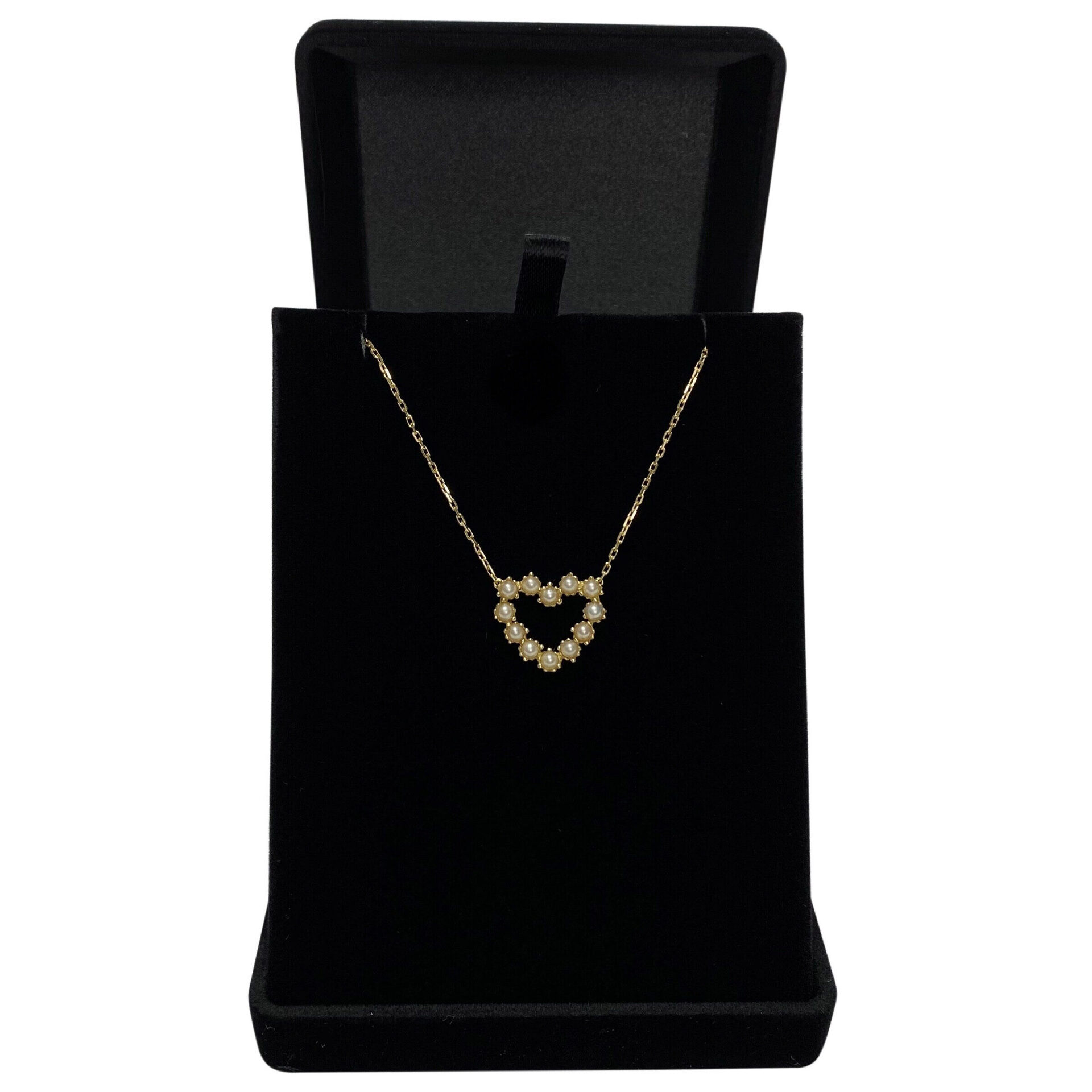 Colar Coração Ouro e Pérolas Naturais
