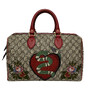 Bolsa Gucci Boston GG Supreme Kingsnake Heart Embroidered
