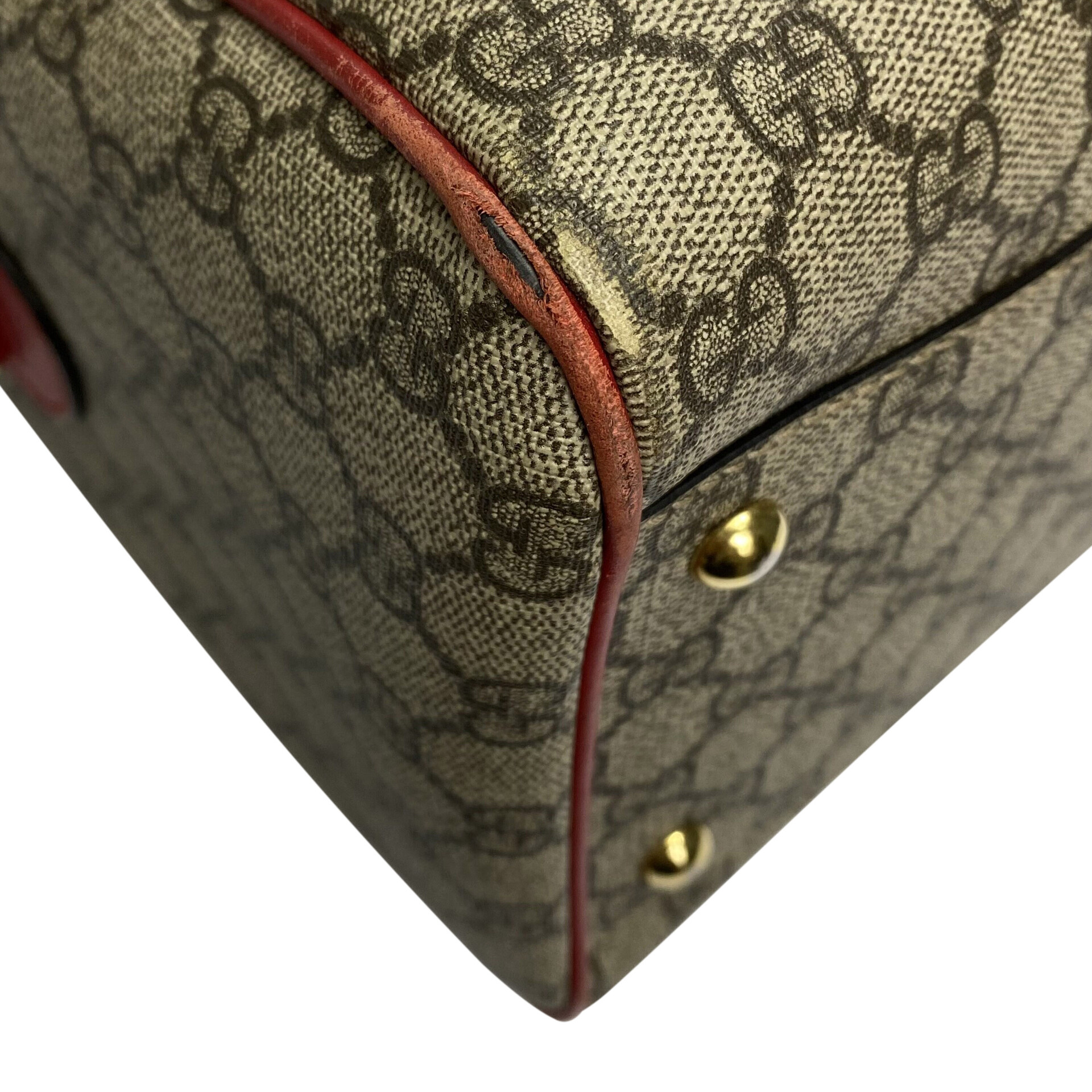 Bolsa Gucci Boston GG Supreme Kingsnake Heart Embroidered