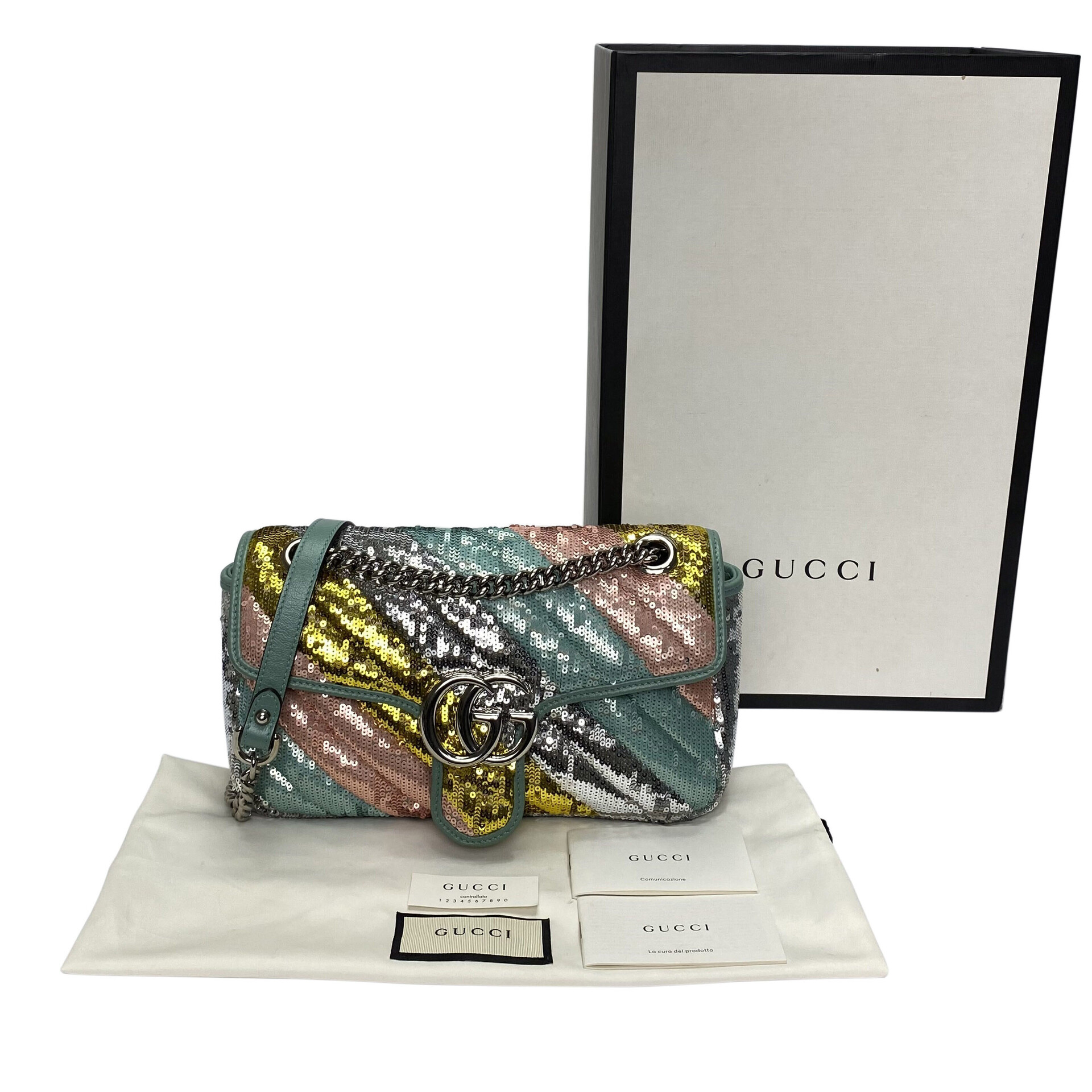 Bolsa Gucci GG Marmont Paetês Colorida