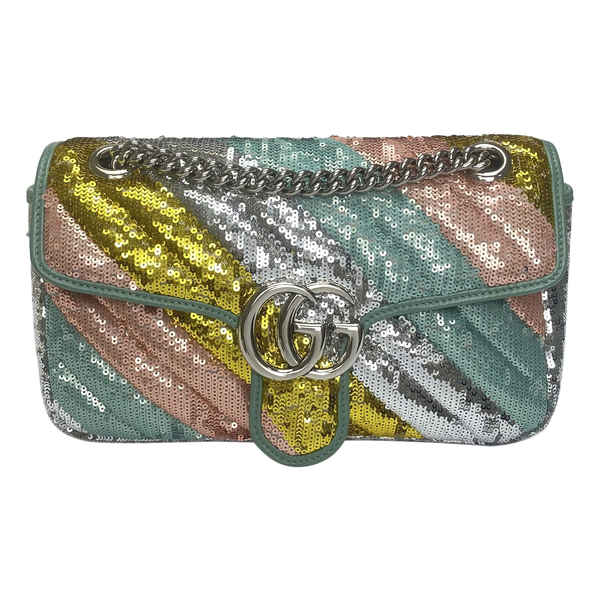 Bolsa Gucci GG Marmont Paetês Colorida