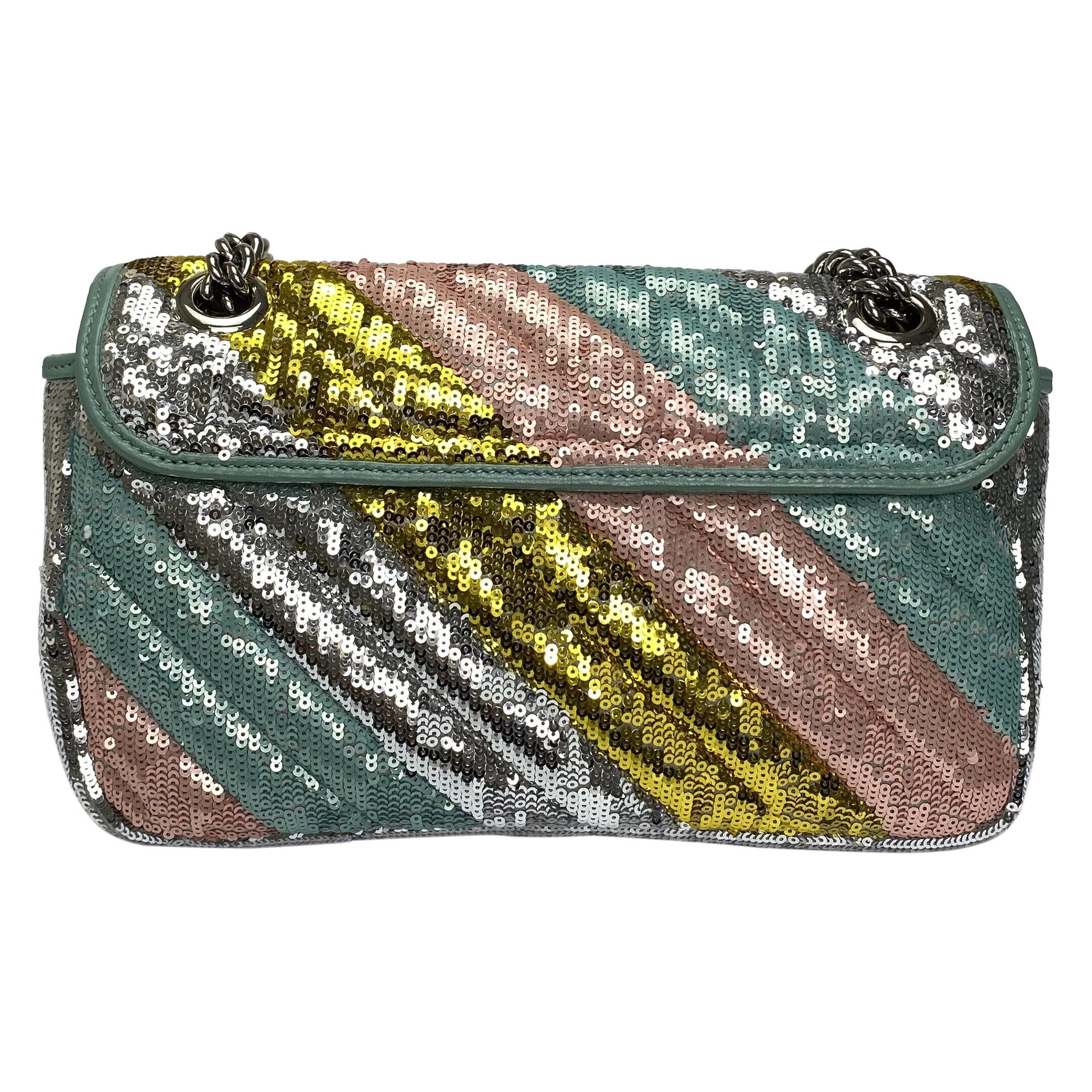 Bolsa Gucci GG Marmont Paetês Colorida