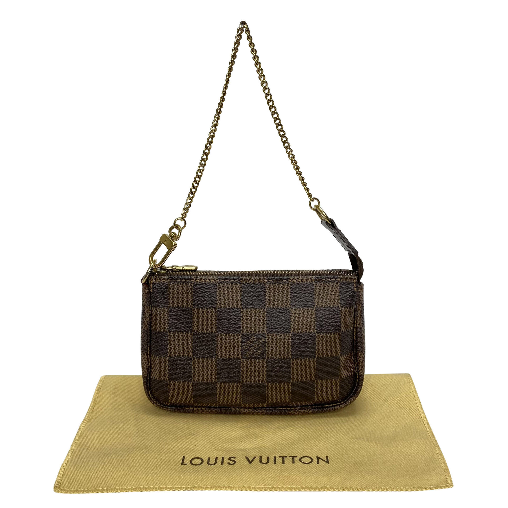 Bolsa Louis Vuitton Mini Pochette Acessoires Damier Ebene