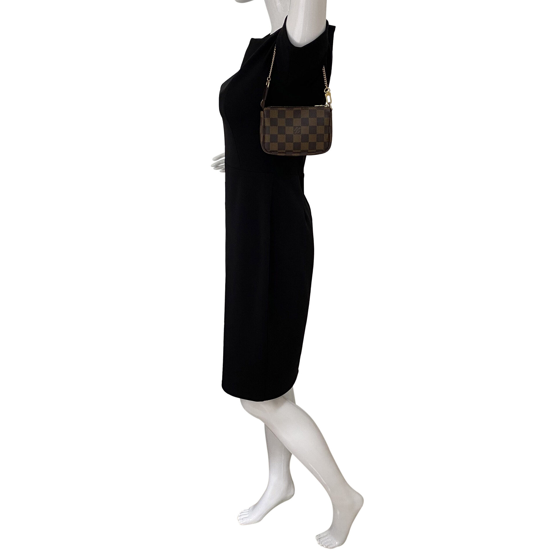 Bolsa Louis Vuitton Mini Pochette Acessoires Damier Ebene