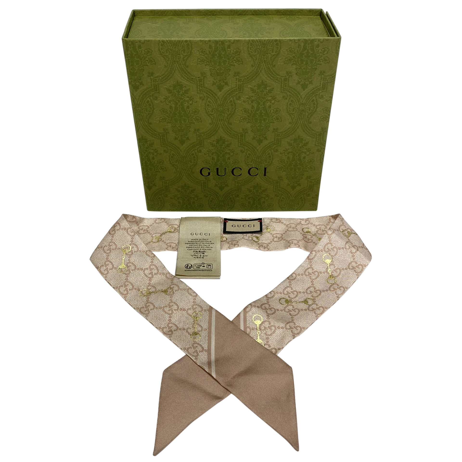 Lenço Gucci Twilly Monograma Rosa