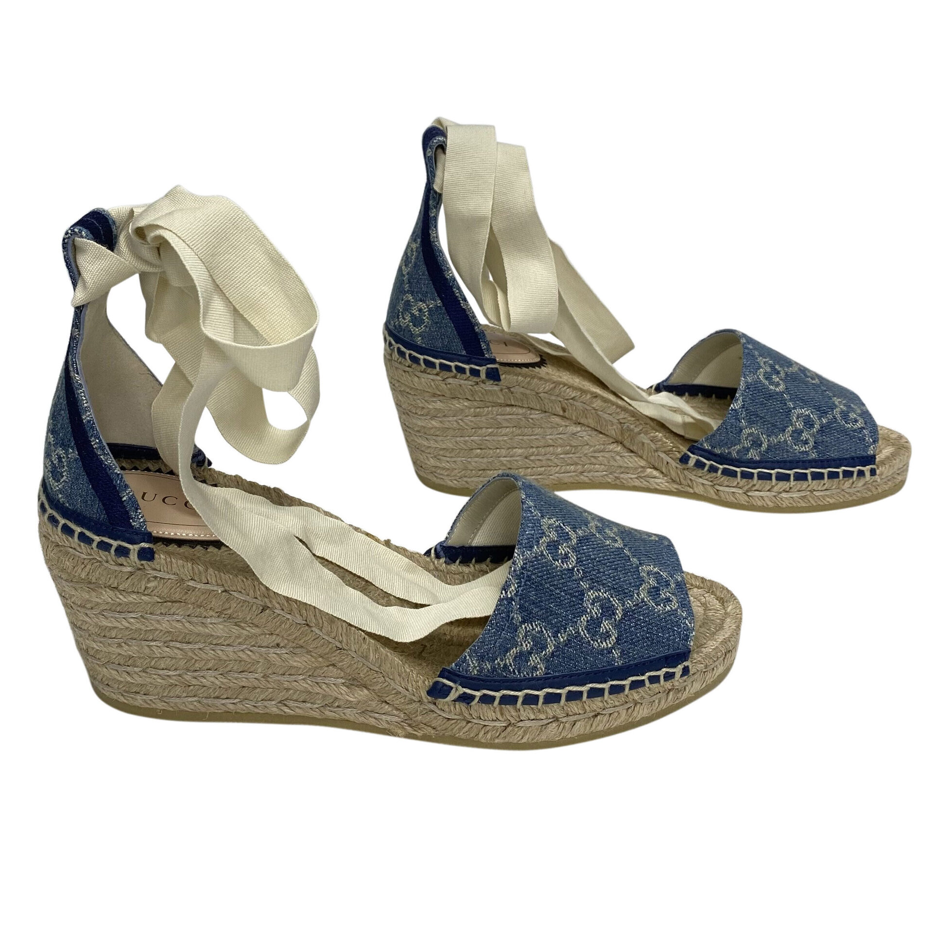 Sandália Espadrille Gucci Anabela Monograma