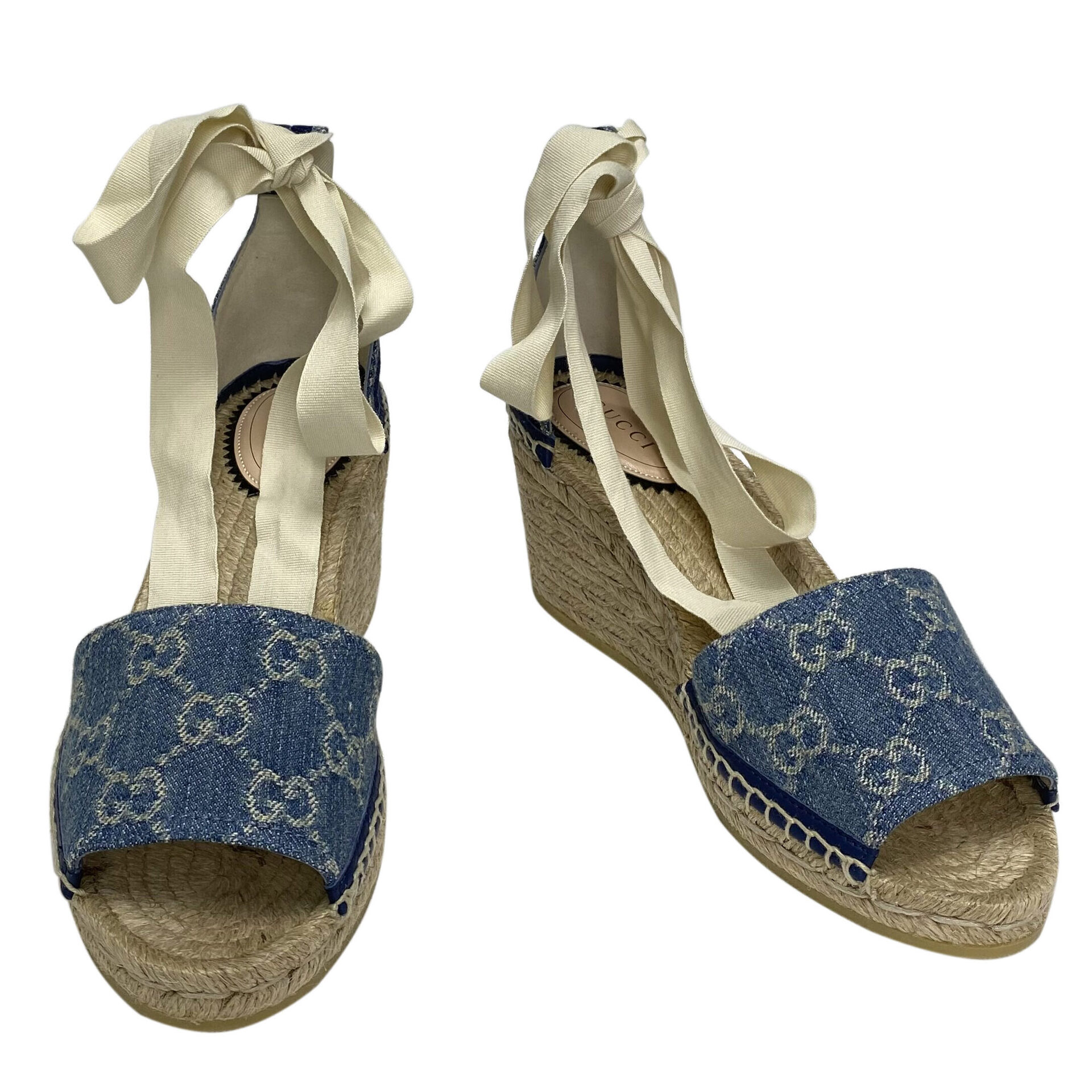 Sandália Espadrille Gucci Anabela Monograma