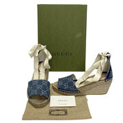 Sandália Espadrille Gucci Anabela Monograma