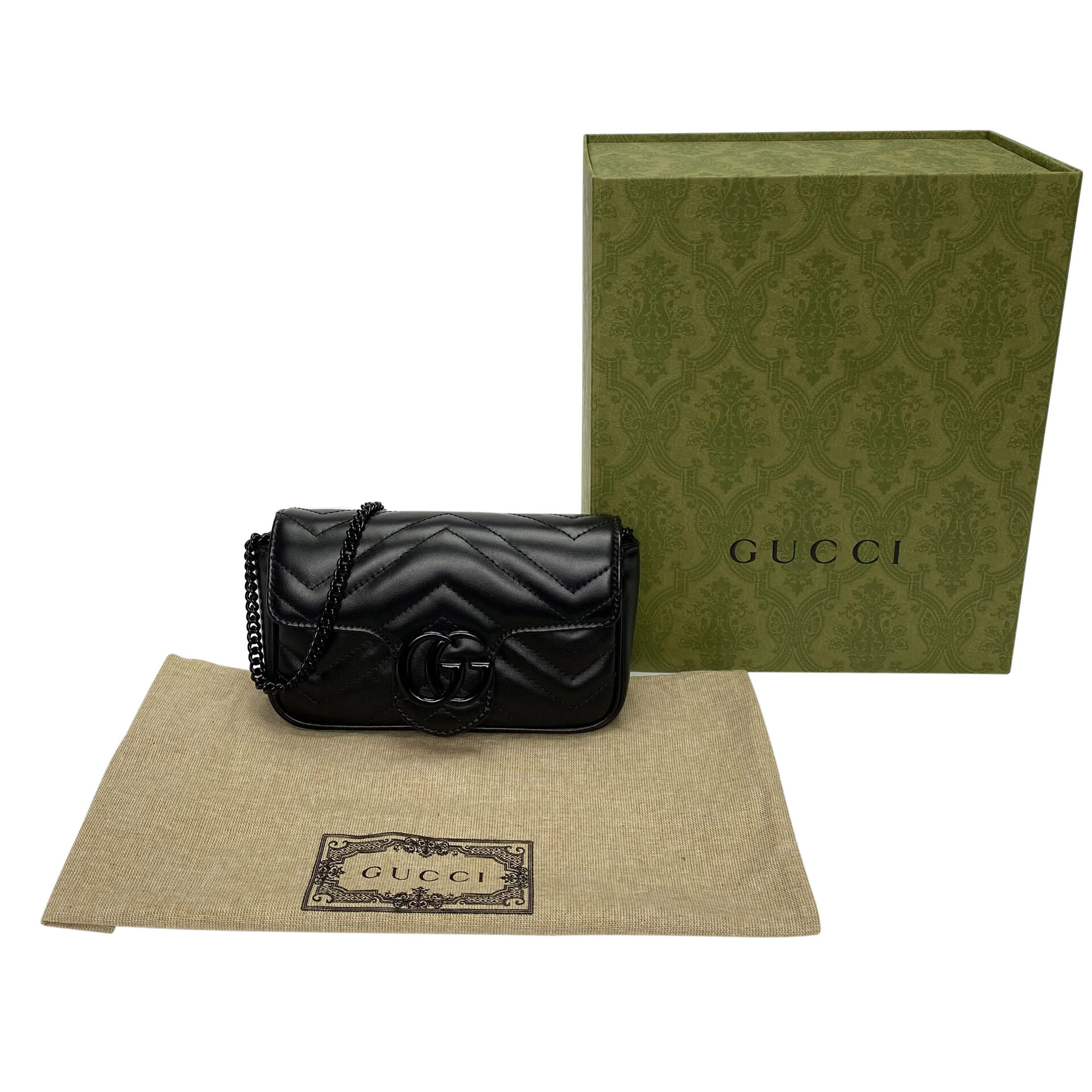 Bolsa Gucci GG Marmont Super Mini Preta