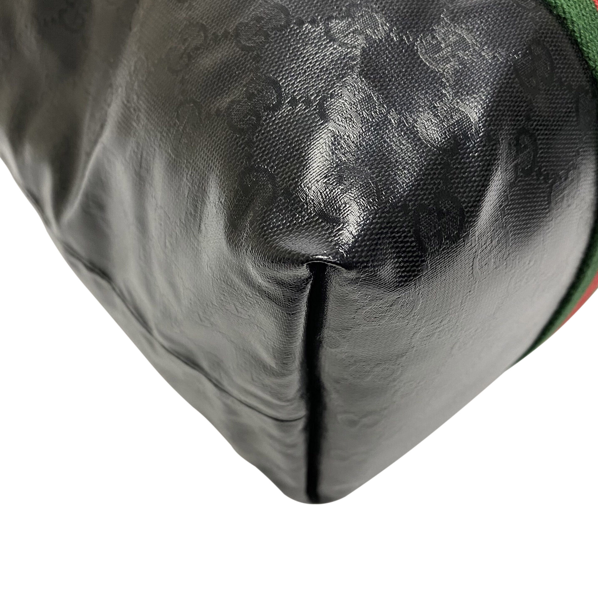 Bolsa Gucci Tote Monograma Preto e Faixa Web