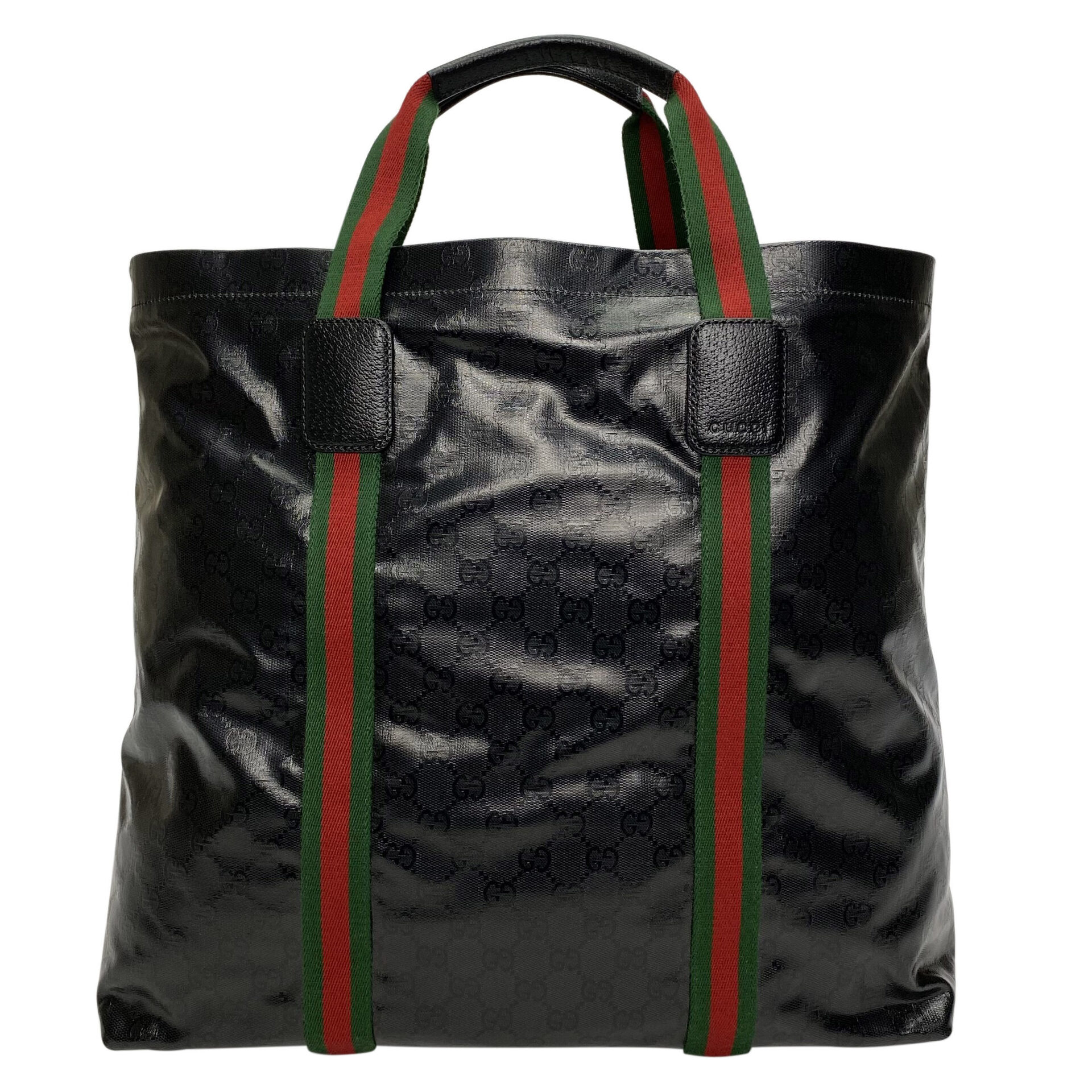 Bolsa Gucci Tote Monograma Preto e Faixa Web