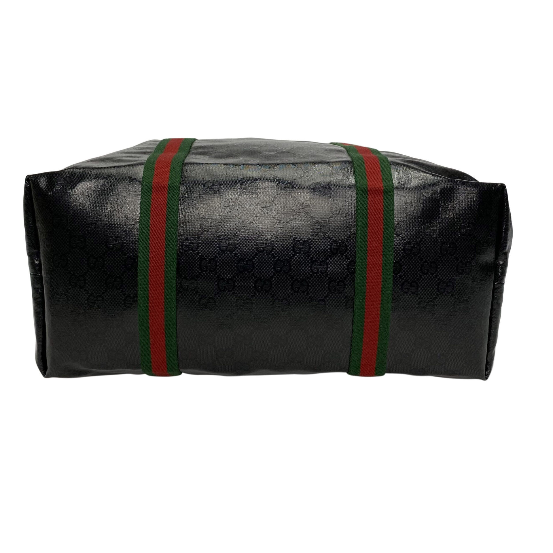 Bolsa Gucci Tote Monograma Preto e Faixa Web