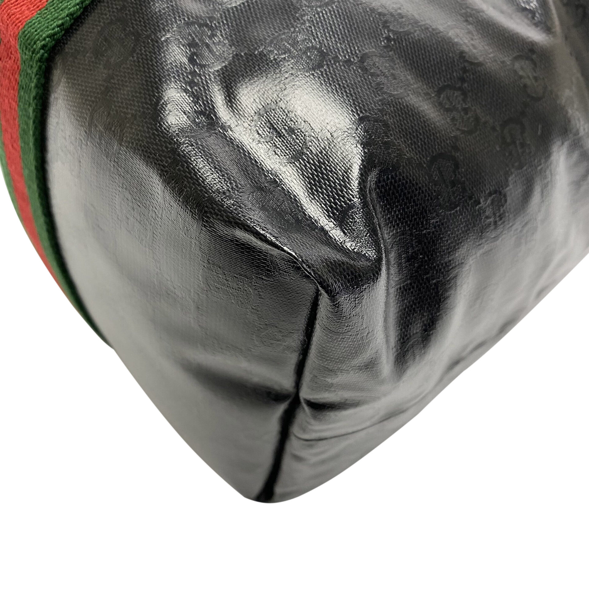 Bolsa Gucci Tote Monograma Preto e Faixa Web