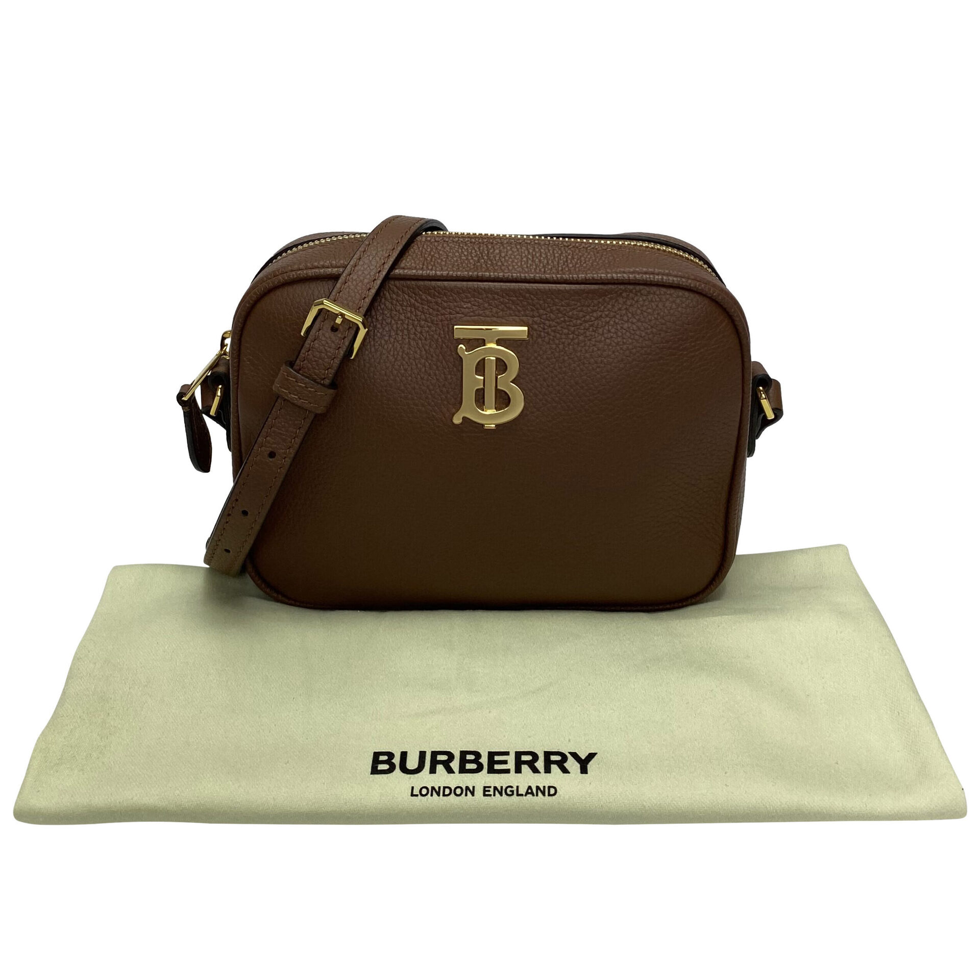 Bolsa Burberry TB Camera Couro Marrom