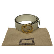 Cinto Gucci GG Couro Off White