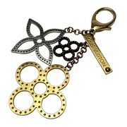 Charm de Bolsa Chaveiro Louis Vuitton Metal Flores