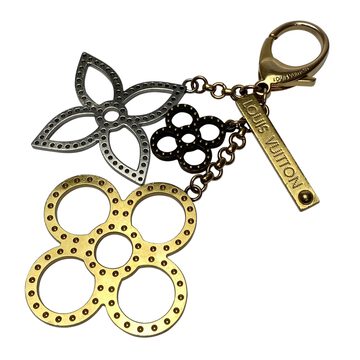 Charm de Bolsa Chaveiro Louis Vuitton Metal Flores