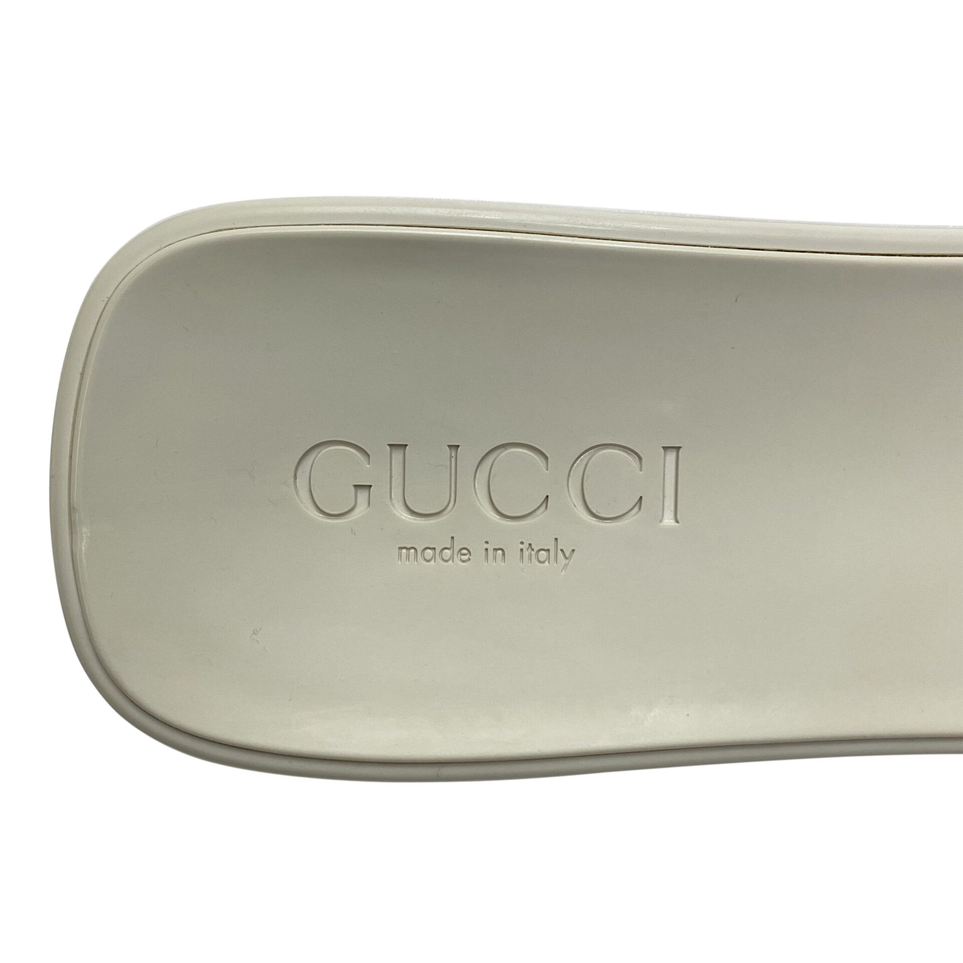 Sandália Gucci Rubber Slides Off White