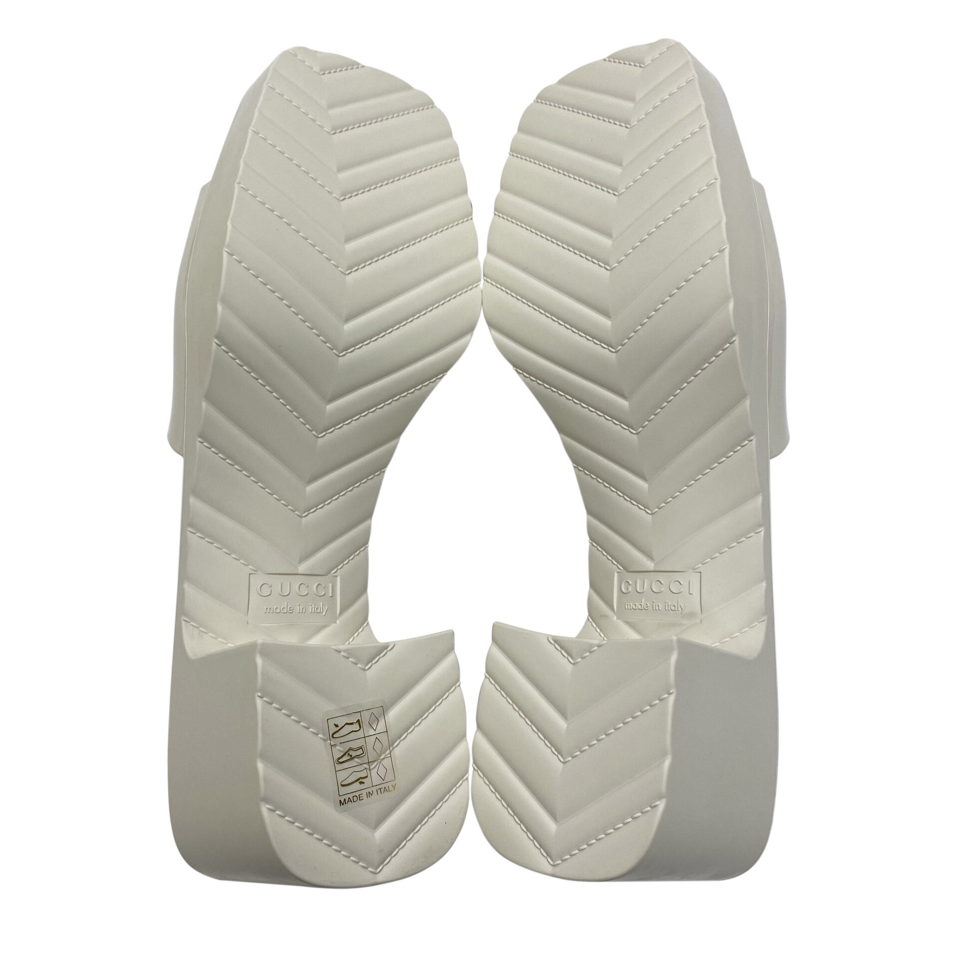 Sandália Gucci Rubber Slides Off White