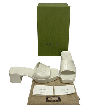 Sandália Gucci Rubber Slides Off White